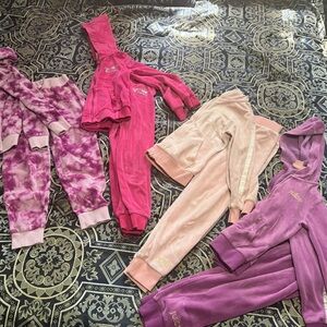 Juicy Couture Kids Velour Set - Pink, Purple, Cream Tie-Dye sets